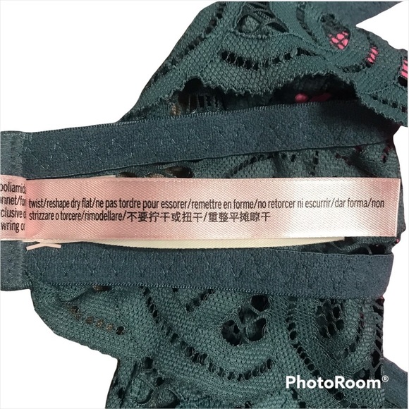 NWT PINK VICTORIA SECRET / High Neck Push up Razor Back Lace Bralette Size M - Picture 9 of 11